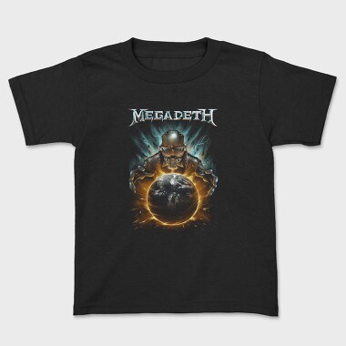 Megadeth Skull Planet Flames, Tricou Copii