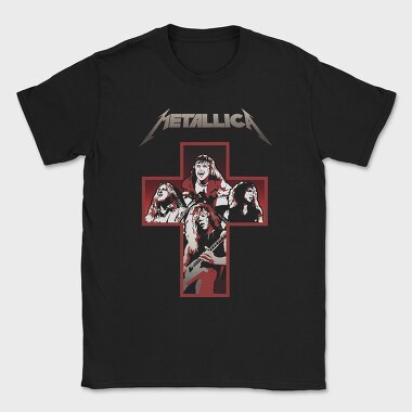 Metallica Cross Red Guitarist, Tricou Barbati (Unisex)