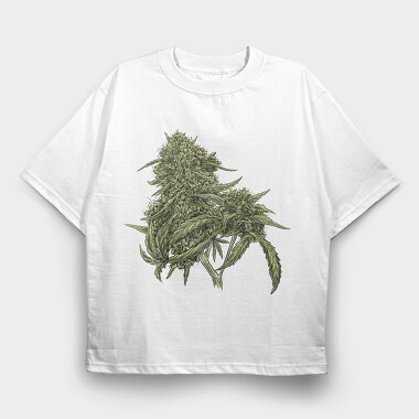 Cannabis Pud Plant Weed, Tricou Oversize Barbati (Unisex)