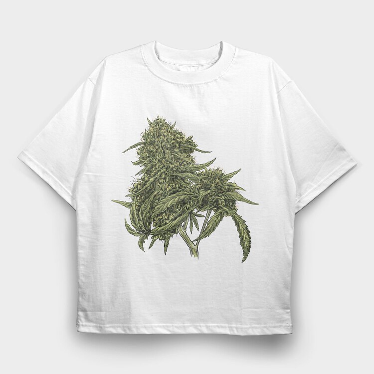 Cannabis Pud Plant Weed, Tricou Oversize Barbati (Unisex)