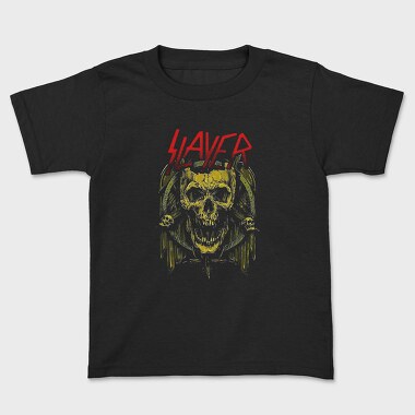 Slayer Skull Flames Crosses 3, Tricou Copii