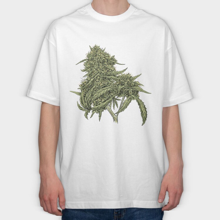 Cannabis Pud Plant Weed, Tricou Oversize Barbati (Unisex)