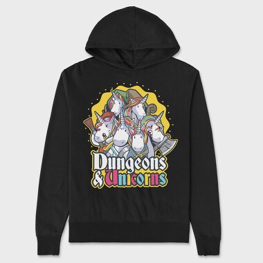 Dungeons Unicorns, Hanorac Oversize Barbati (Unisex)