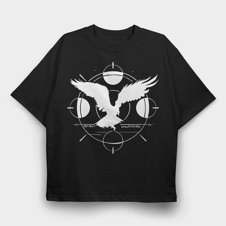 Eagle Flying Sunset Animal Monochrome Tote, Tricou Oversize Barbati (Unisex)
