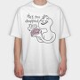 Cartoon Man Holding Brain Hey You Dropped This, Tricou Oversize Barbati (Unisex)