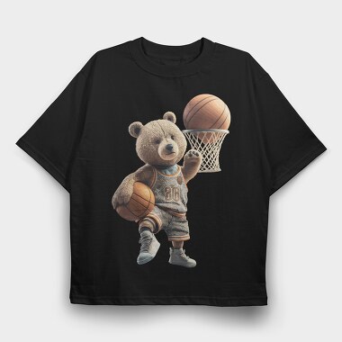 Teddy Bear Basket, Tricou Oversize Barbati (Unisex)