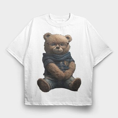 Teddy Glasses, Tricou Oversize Barbati (Unisex)