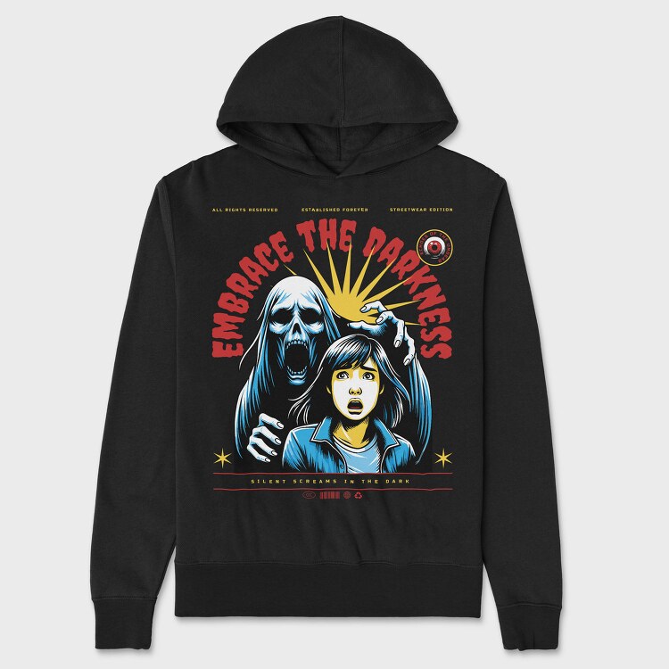 Embrace The Darkness Trend Ghost Scare, Hanorac Oversize Barbati (Unisex)