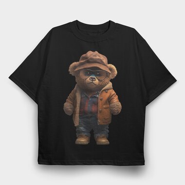 Vintage Teddy Bear, Tricou Oversize Barbati (Unisex)