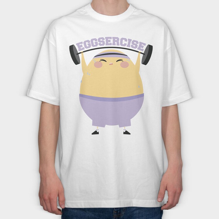 Egg Lifting Weights Eggsercise, Tricou Oversize Barbati (Unisex)