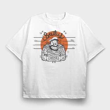 Brutus Police Dept Tattoo 78In, Tricou Oversize Barbati (Unisex)