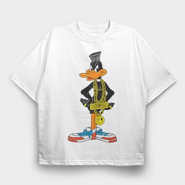 Daffy Duck Money Chain Peace Sneakers, Tricou Oversize Barbati (Unisex)