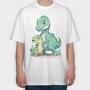 Cute Prehistoric Dinosaur Family Dinosuar, Tricou Oversize Barbati (Unisex)