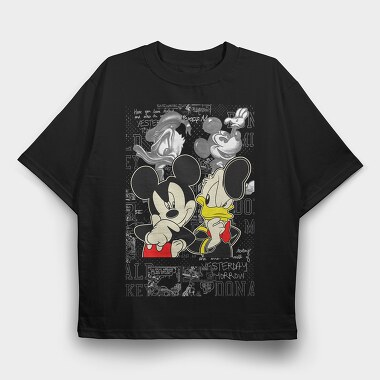 Mickey Donald Thinking Urban Art 99, Tricou Oversize Barbati (Unisex)