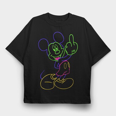 Mickey Mouse Colorful Lines Urban Art 99, Tricou Oversize Barbati (Unisex)