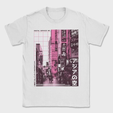 Japanese City Photographic Asian Street, Tricou Barbati (Unisex)