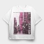 Japanese City Photographic Asian Street, Tricou Oversize Barbati (Unisex)
