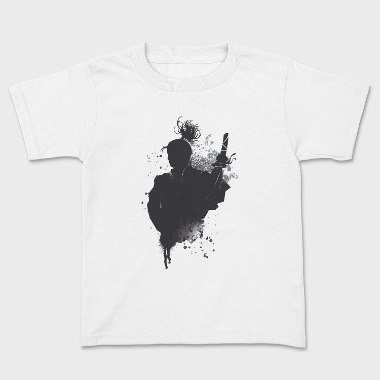 Japanese Samurai Warrior Ink Art, Tricou Copii