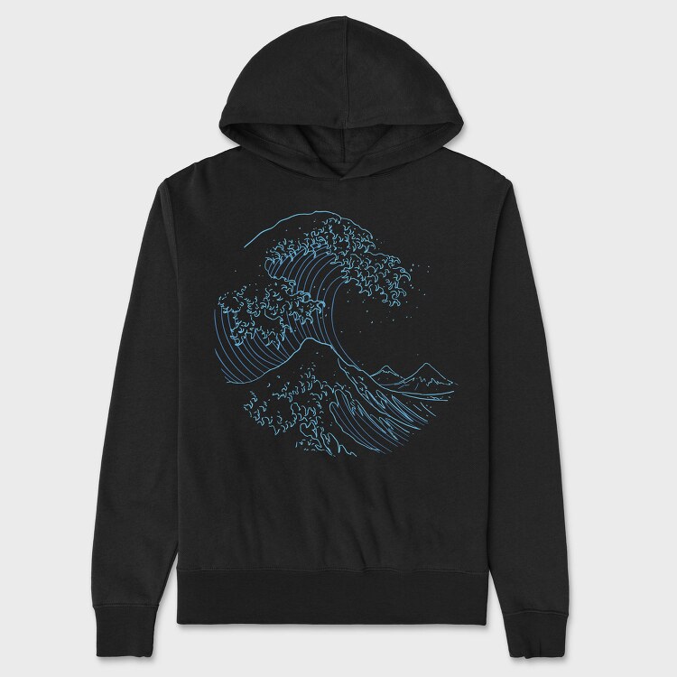 Japanese Wave, Hanorac Oversize Barbati (Unisex)