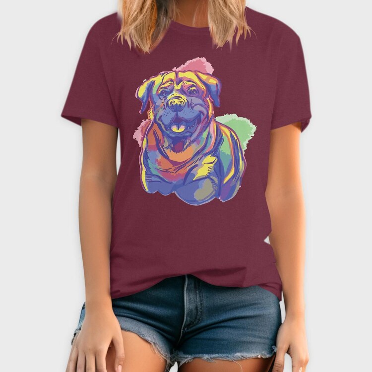 Rottweiler Watercolor, Tricou Barbati (Unisex)