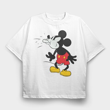 Mickey Mouse Sneeze Urban Art 99, Tricou Oversize Barbati (Unisex)