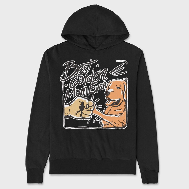 Best Golden Mom Ever Retriever, Hanorac Oversize Barbati (Unisex)