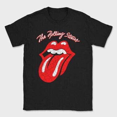 Rolling Stones Lips Red Crack Rock Ribbons, Tricou Barbati (Unisex)