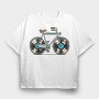 Bicycle Vinyl Record Bike, Tricou Oversize Barbati (Unisex)