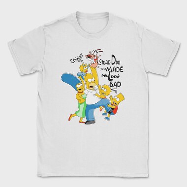 Simpsons Coraje Stupid Dou Me Loon Bad, Tricou Barbati (Unisex)