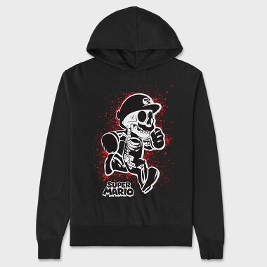 Super Mario Skeleton Blood Splatter, Hanorac Oversize Barbati (Unisex)