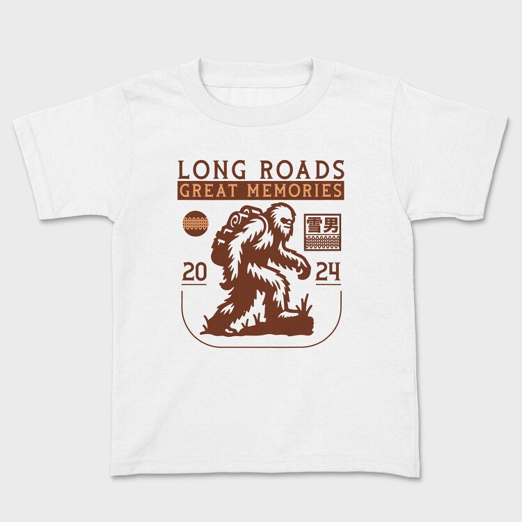 Bigfoot Hiking Memories Trend Yeti, Tricou Copii