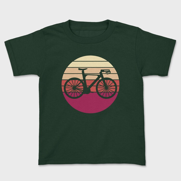 Bike Silhouette Retro Sunset, Tricou Copii