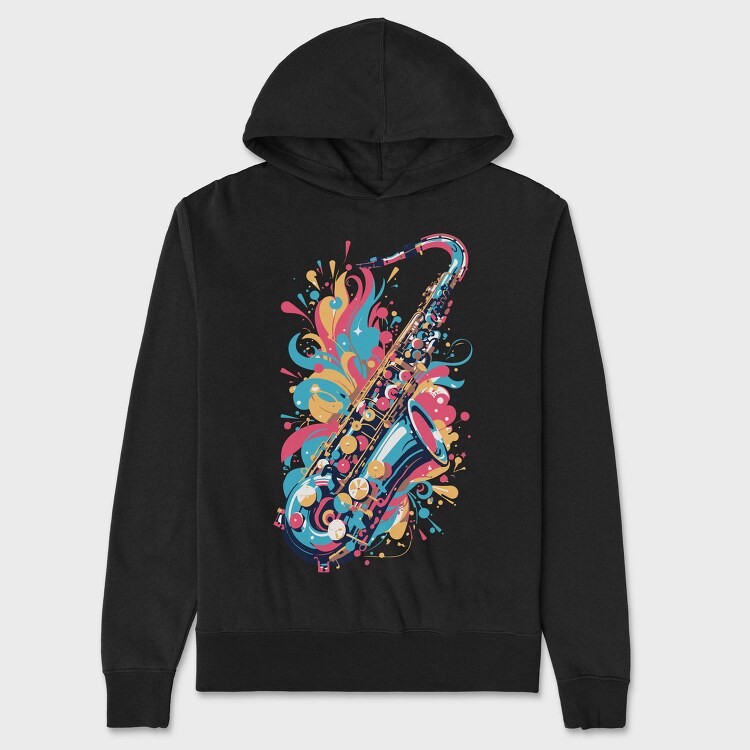 Jazz Saxophone Melody, Hanorac Oversize Barbati (Unisex)