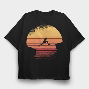 Jumping Man Retro, Tricou Oversize Barbati (Unisex)