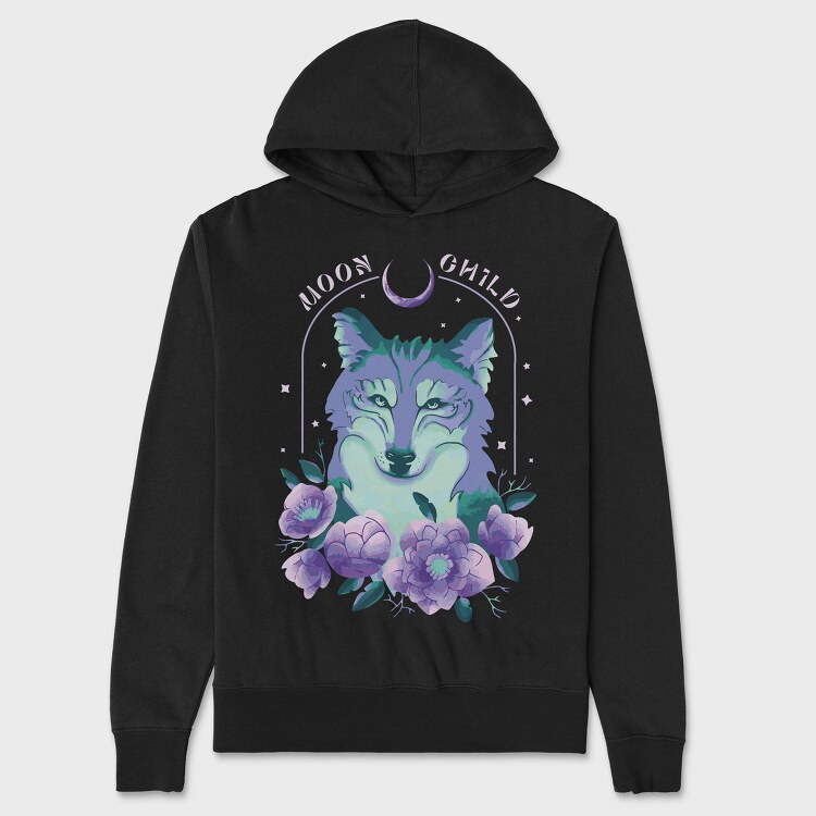 Night Wolf Quote, Hanorac Oversize Barbati (Unisex)