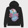 Nineties Pink 90S Anime Girl, Hanorac Oversize Barbati (Unisex)