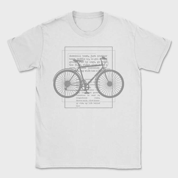 Biker Text Bicycle, Tricou Barbati (Unisex)