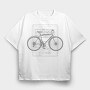 Biker Text Bicycle, Tricou Oversize Barbati (Unisex)