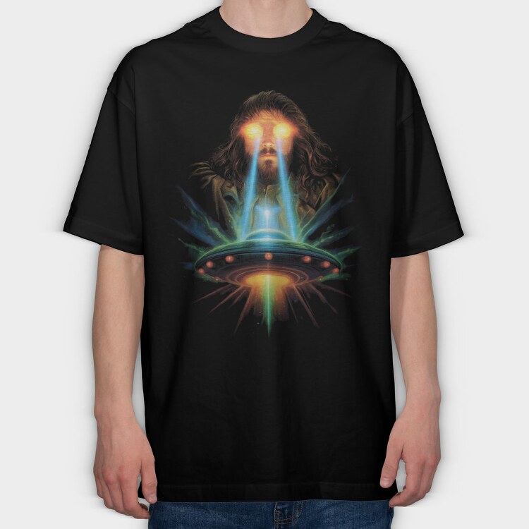 Jesus And Ufo, Tricou Oversize Barbati (Unisex)