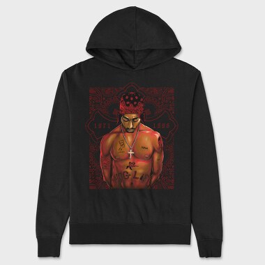 Tupac Tribute Paisley Tattoo 1971 1996, Hanorac Oversize Barbati (Unisex)