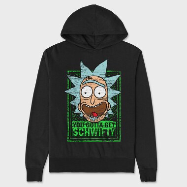Zombie Rick Morty Eyes Blood 99, Hanorac Oversize Barbati (Unisex)