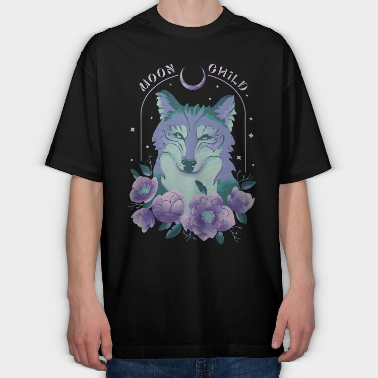 Night Wolf Quote, Tricou Oversize Barbati (Unisex)