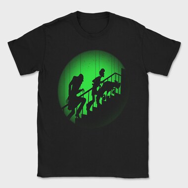 Zombie Walking Stairs Ghoul Green Light, Tricou Barbati (Unisex)
