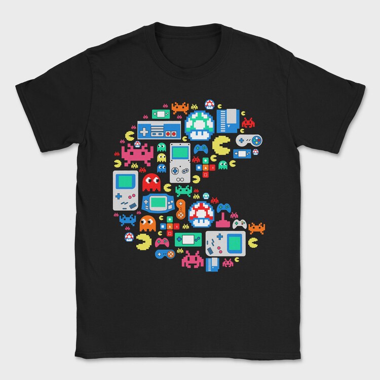 Retro Gaming Pac Man, Tricou Barbati (Unisex)