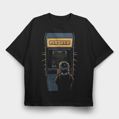 Retro Gaming Pac Man Game, Tricou Oversize Barbati (Unisex)