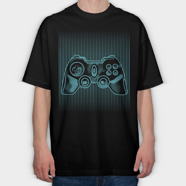 Joystick Optical Illusion, Tricou Oversize Barbati (Unisex)