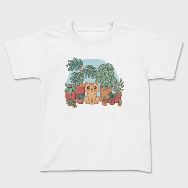 Cat And Plants, Tricou Copii