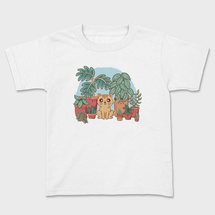 Cat And Plants, Tricou Copii
