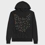 Cat Christmas Lights Silhouette With, Hanorac Oversize Barbati (Unisex)
