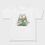 Cat Knitting Scarf Weave, Tricou Copii